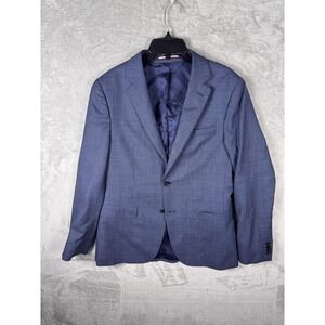 Tommy Hilfiger Blazer Youth 48 Blue Super 120s Slim Fit Wool Sport Coat